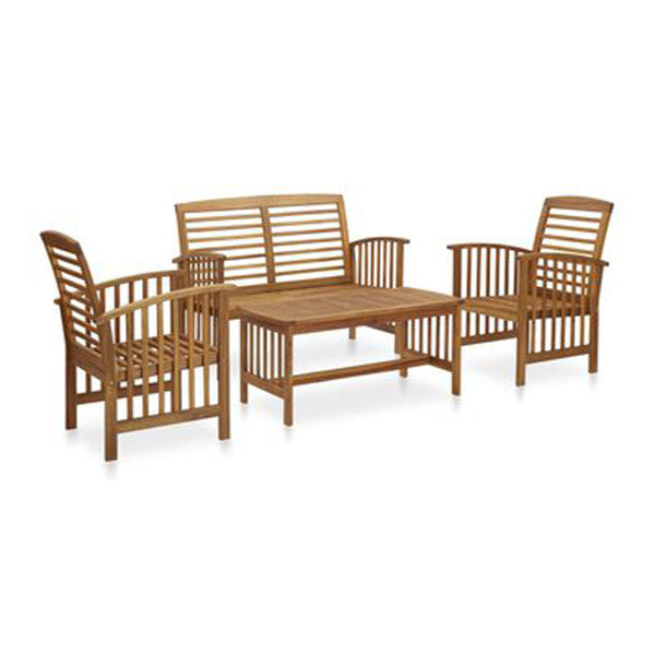 4 Piece Garden Lounge Set Solid Acacia Wood With An Oil Finish