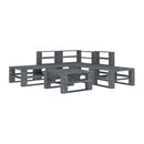 6 Piece Grey Pinewood Garden Pallet Lounge Set