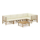 6Piece Garden Lounge Set With Cushions Bamboo