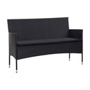 4 Piece Garden Lounge Set With Black Cushions Poly Rattan Black