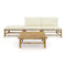4 Piece Garden Lounge Set With Cream White Cushions Bamboo