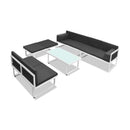 5 Piece Garden Lounge Set Textilene Aluminium Black