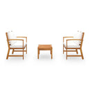 3 Piece Garden Lounge Set With Cream Cushion Solid Acacia Wood