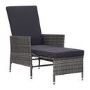 2 Piece Garden Lounge Set With Cushions Grey Poly Rattan
