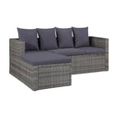 4 Piece Garden Lounge Set With Cushions Poly Rattan Grey