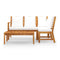 4 Piece Garden Lounge Set With Cushion Cream Solid Acacia Wood