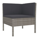 3 Piece Garden Lounge Set With Anthracite Cushion Poly Rattan Grey