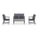 4 Piece Garden Lounge Set With Cushions Solid Acacia Wood Grey