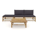 4 Piece Garden Lounge Set With Dark Grey Cushions Bamboo
