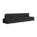 4 Piece Garden Lounge Set Poly Rattan Fabric Black