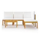 6 Piece Garden Lounge Set Solid Acacia Wood With Cushion Cream White