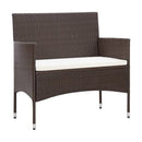 4 Piece Garden Lounge Set Glass Top With Cushions Poly Rattan