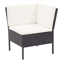 3 Piece Garden Lounge Set Black With Cushions Poly Rattan