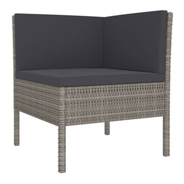 3 Piece Garden Lounge Set With Anthracite Cushions Poly Rattan Grey