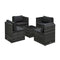 5 Piece Garden Lounge Set Grey With Cushions Poly Rattan