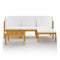 5 Piece Garden Lounge Set Solid Acacia Wood With Cream White Cushion