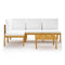 5 Piece Garden Lounge Set Solid Acacia Wood With Cushions Cream White