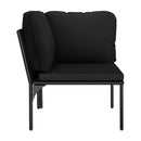 6 Piece Garden Lounge Set Black With Cushions Pvc