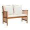 4 Piece Garden Lounge Set With Cream White Cushions Solid Acacia Wood