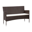4 Piece Garden Lounge Set With Cream White Cushions Poly Rattan
