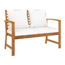 3 Piece Garden Lounge Set With Cream Cushion Solid Acacia Wood