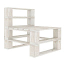 6 Piece Garden Pallet Lounge Set Pinewood White