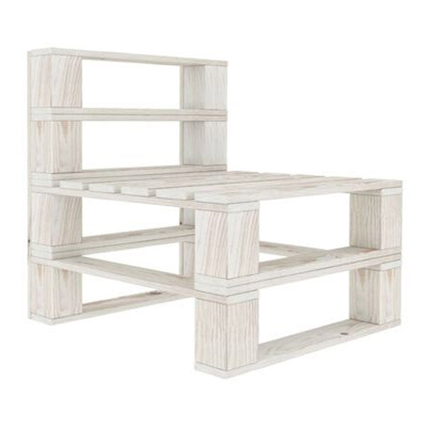 6 Piece Garden Pallet Lounge Set Pinewood White