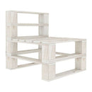 7 Piece Garden Pallet Lounge Set Wood White