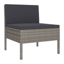 3 Piece Garden Lounge Set With Anthracite Cushion Poly Rattan Grey