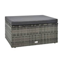 5 Piece Garden Lounge Set With Cushions Grey Poly Rattan