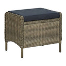 2 Piece Garden Lounge Set With Black Cushions Poly Rattan Brown