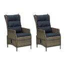 3 Piece Garden Lounge Set Poly Rattan Brown With Black Cushions