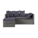 4 Piece Garden Lounge Set With Cushions Poly Rattan Grey