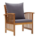 5 Piece Garden Lounge Set With Cushions Dark Grey Solid Acacia Wood