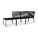 3 Piece Garden Lounge Set With Cushions Pvc Black