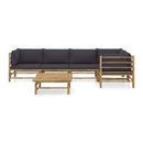 6Piece Garden Lounge Set With Cushions Bamboo
