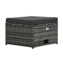 4 Piece Garden Lounge Set Grey With Cushions Poly Rattan