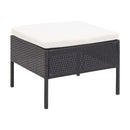 3 Piece Garden Lounge Set Black With Cushions Poly Rattan