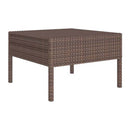 3 Piece Garden Lounge Set With Cream White Cushion Poly Rattan Brown