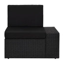 4 Piece Garden Lounge Set Poly Rattan Fabric Black