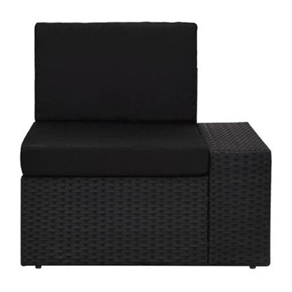 4 Piece Garden Lounge Set Poly Rattan Fabric Black