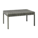 3 Piece Garden Lounge Set With Dark Grey Cushions And Poly Rattan Grey