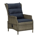 2 Piece Garden Lounge Set With Black Cushions Poly Rattan Brown
