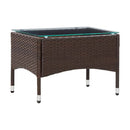 4 Piece Garden Lounge Set Glass Top With Cushions Poly Rattan