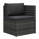 5 Piece Garden Lounge Set Grey With Cushions Poly Rattan
