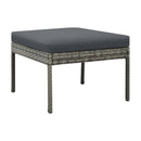 3 Piece Garden Lounge Set With Dark Grey Cushions And Poly Rattan Grey