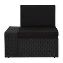 4 Piece Garden Lounge Set Poly Rattan Fabric Black