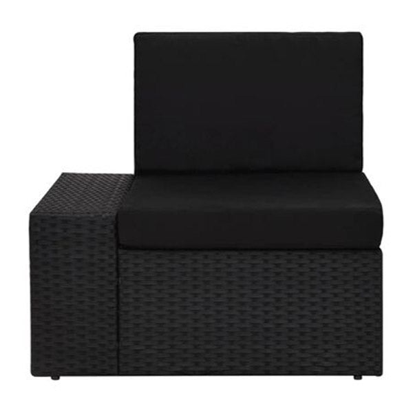 4 Piece Garden Lounge Set Poly Rattan Fabric Black