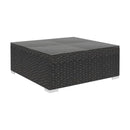 7 Piece Garden Lounge Set With Cushions Black Poly Rattan