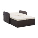 2 Piece Garden Lounge Set Poly Rattan With Cushions